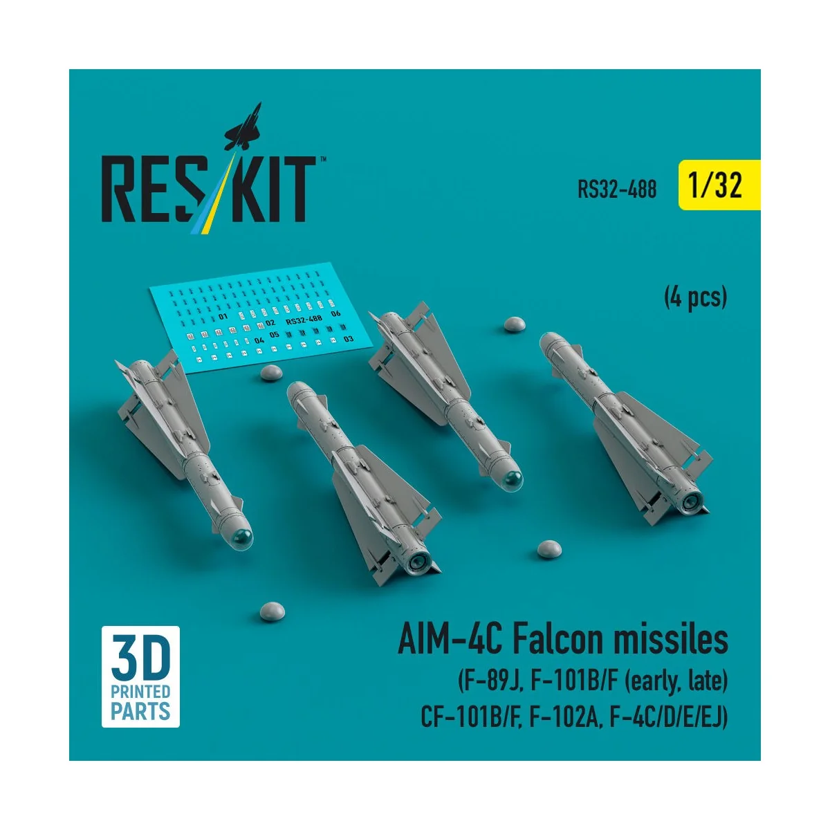 AIM-4C Falcon missiles (4 pcs) (F-89J, F-101B/F (early, late), CF-1...