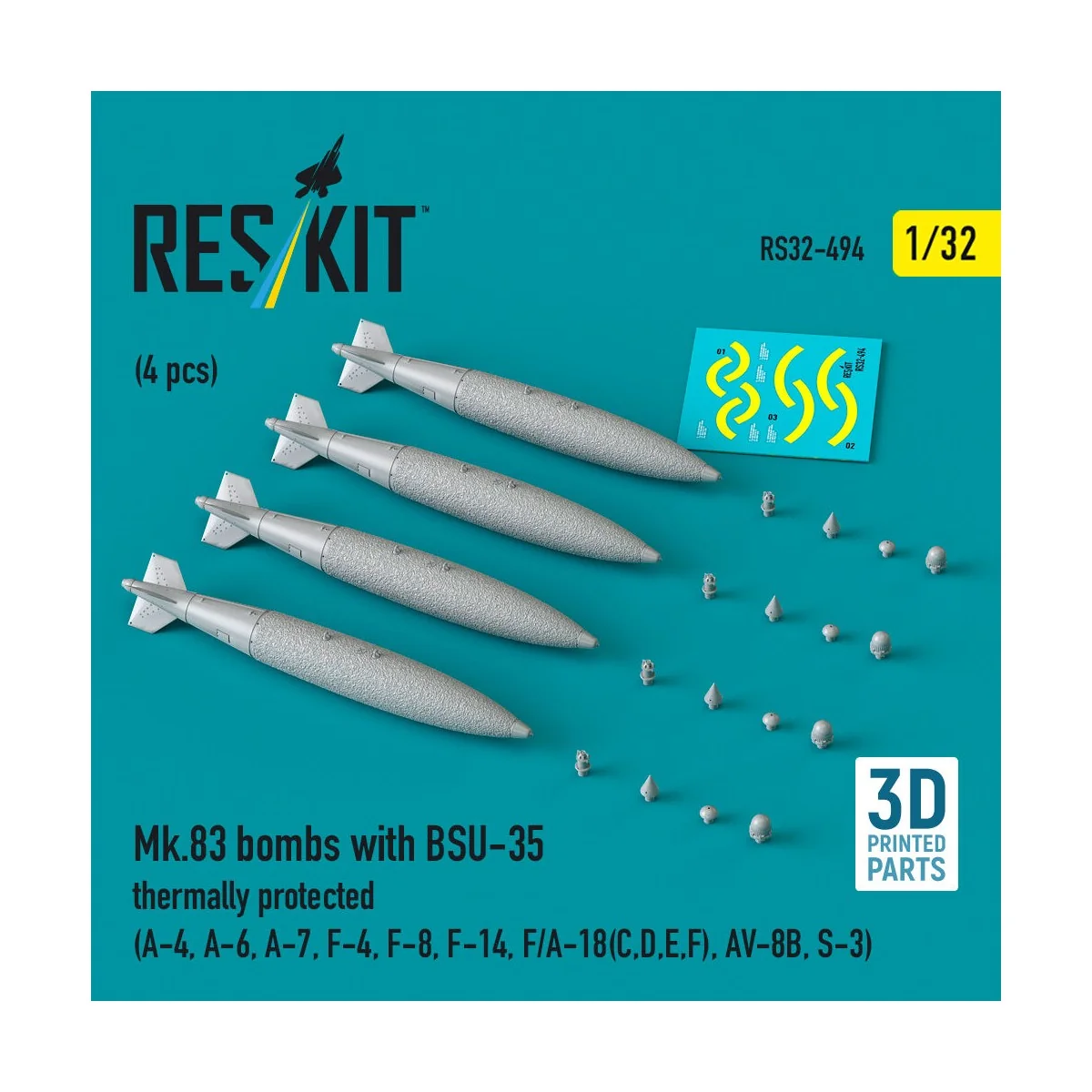 Mk.83 bombs with BSU-35 thermally protected (4 pcs) (A-4, A-6, A-7,...