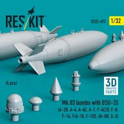 Mk.83 bombs with BSU-35 (4 pcs) (A-3B, A-4, A-6E, A-7, F-4C/D, F-8,...