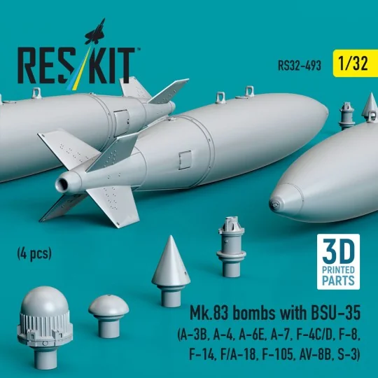Mk.83 bombs with BSU-35 (4 pcs) (A-3B, A-4, A-6E, A-7, F-4C/D, F-8,...