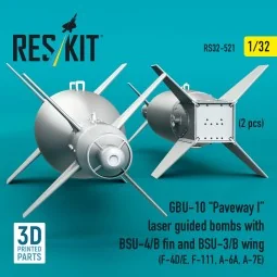 GBU-10 Paveway I laser guided bombs with BSU-4/B fin and BSU-3/B wi...