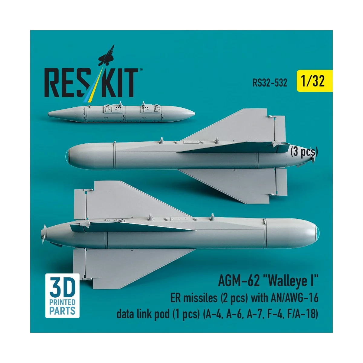 AGM-62 Walleye I ER missiles (2 pcs) with AN/AWG-16 data link pod (...