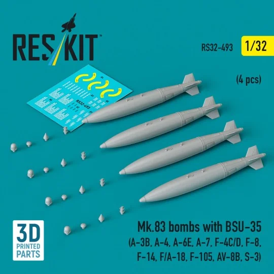 Mk.83 bombs with BSU-35 (4 pcs) (A-3B, A-4, A-6E, A-7, F-4C/D, F-8,...