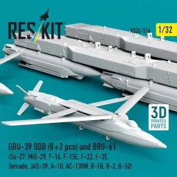 GBU-39 SDB (8 pcs) and BRU-61 (2 pcs) (Su-27, MiG-29, F-16, F-15E, ... 2