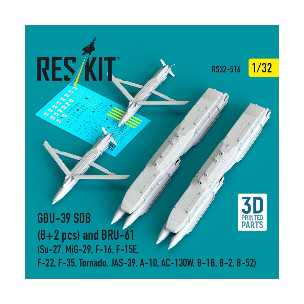 GBU-39 SDB (8 pcs) and BRU-61 (2 pcs) (Su-27, MiG-29, F-16, F-15E, ...