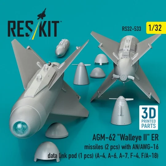 AGM-62 Walleye II ER missiles (2 pcs) with AN/AWG-16 data link pod ...