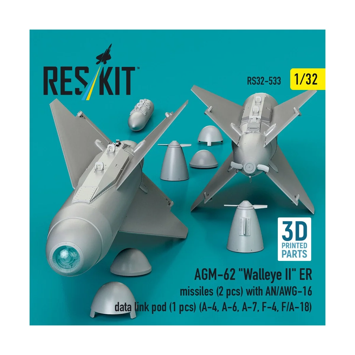 AGM-62 Walleye II ER missiles (2 pcs) with AN/AWG-16 data link pod ...