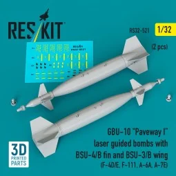 GBU-10 Paveway I laser guided bombs with BSU-4/B fin and BSU-3/B wi...