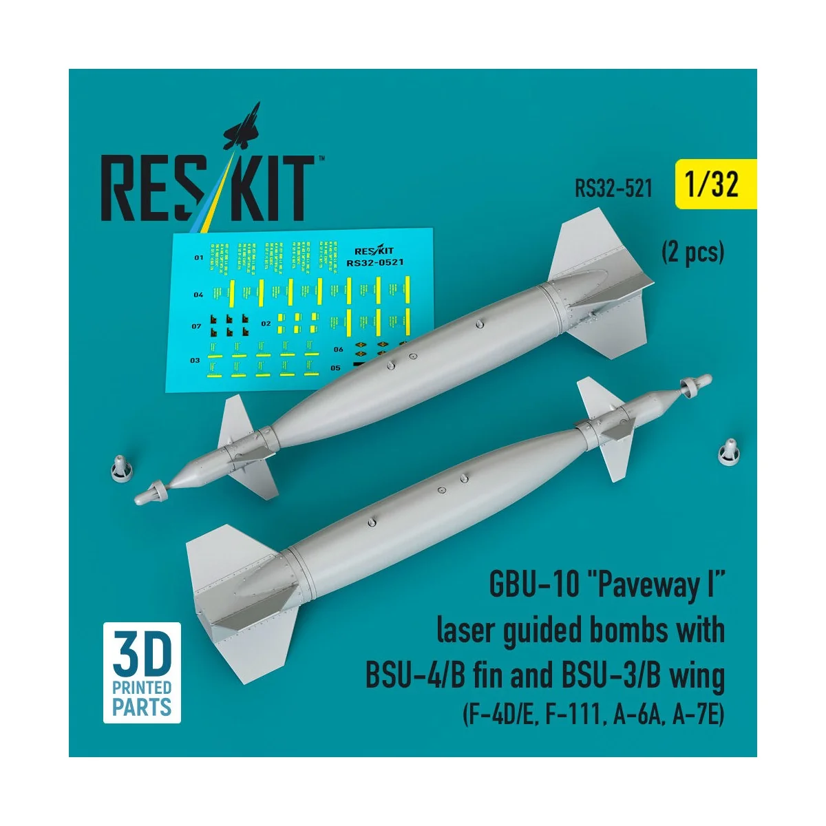 GBU-10 Paveway I laser guided bombs with BSU-4/B fin and BSU-3/B wi...
