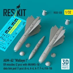 AGM-62 Walleye I ER missiles (2 pcs) with AN/AWG-16 data link pod (...