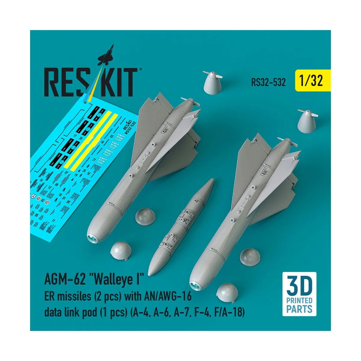 AGM-62 Walleye I ER missiles (2 pcs) with AN/AWG-16 data link pod (...