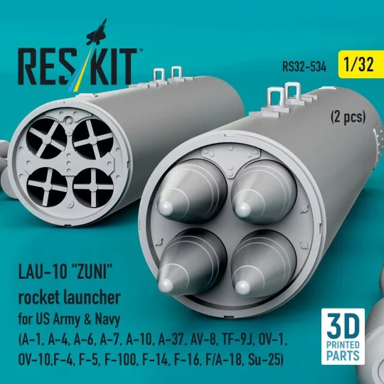 LAU-10 ZUNI rocket launcher for US Army & Navy (2 pcs) (A-1, A-4, A...
