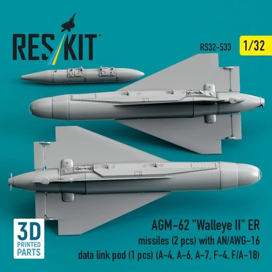 AGM-62 Walleye II ER missiles (2 pcs) with AN/AWG-16 data link pod ...