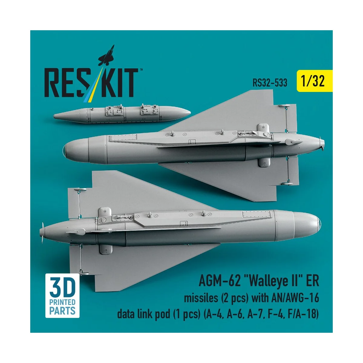 AGM-62 Walleye II ER missiles (2 pcs) with AN/AWG-16 data link pod ...