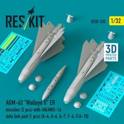 AGM-62 Walleye II ER missiles (2 pcs) with AN/AWG-16 data link pod ...