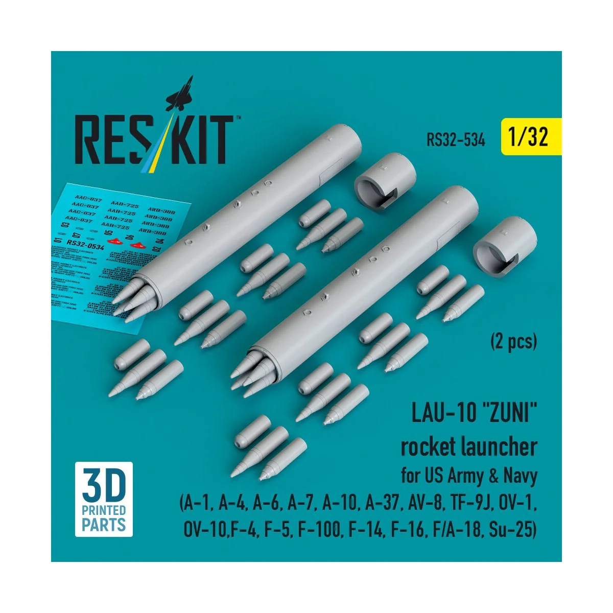 LAU-10 ZUNI rocket launcher for US Army & Navy (2 pcs) (A-1, A-4, A...