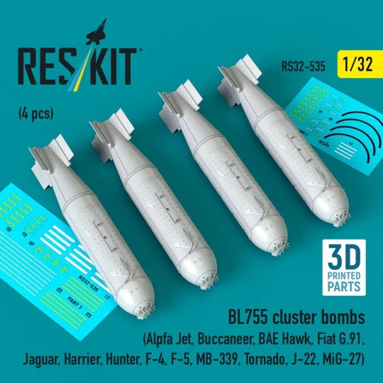 BL755 cluster bombs (4 pcs) (Alpfa Jet, Buccaneer, BAE Hawk, Fiat G...