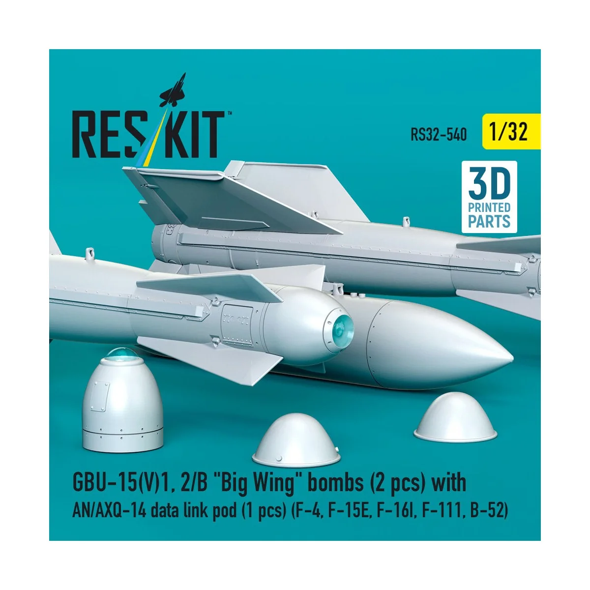 GBU-15(V)1, 2/B Big Wing bombs (2 pcs) with AN/AXQ-14 data link pod...