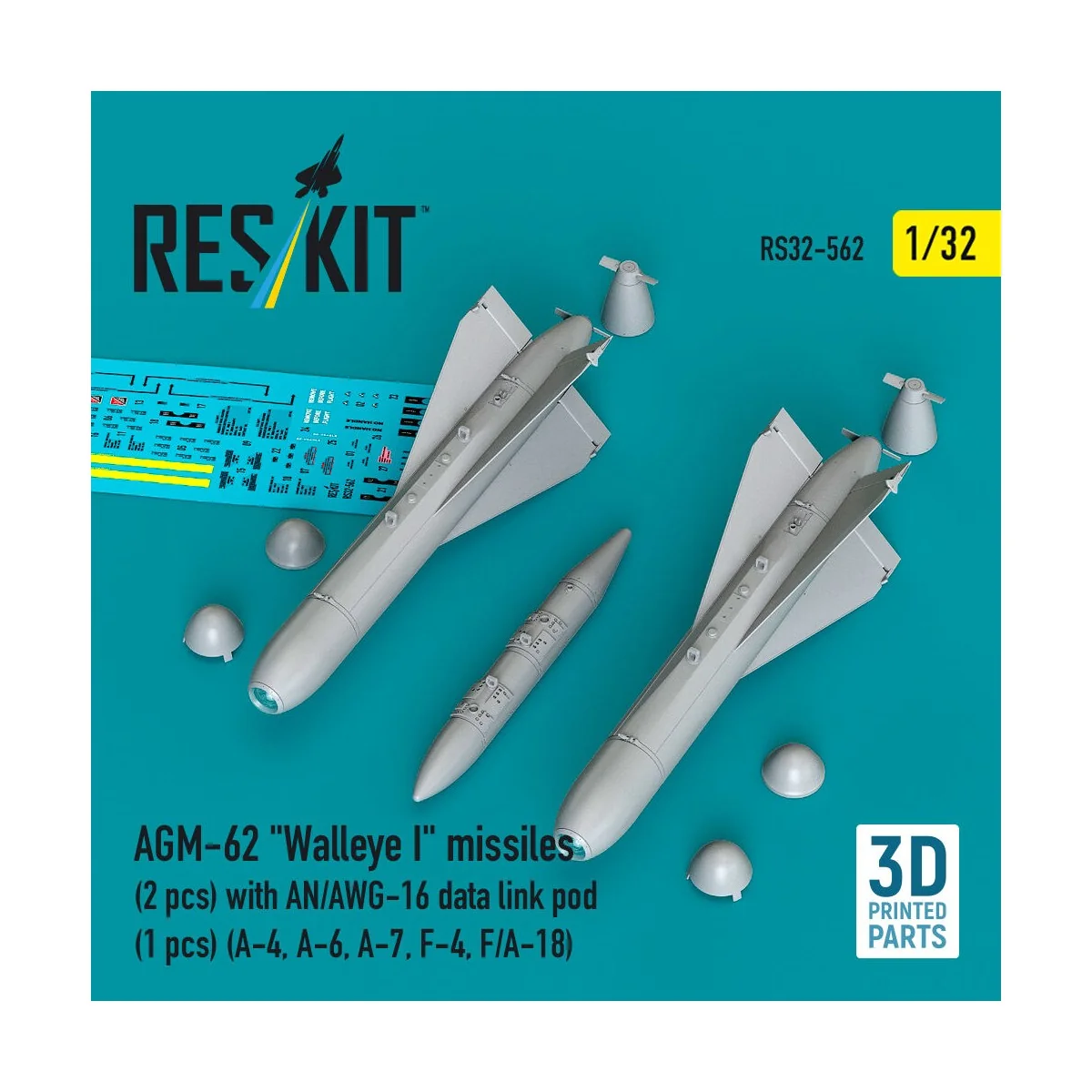 AGM-62 Walleye I missiles (2 pcs) with AN/AWG-16 data link pod (1 p...