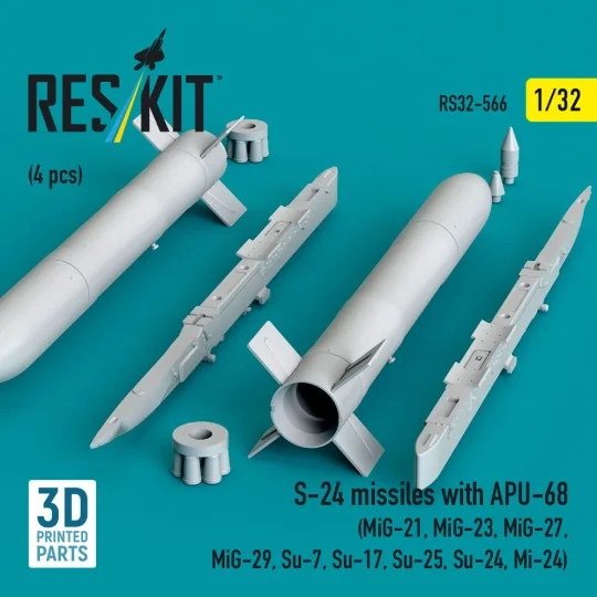 S-24 missiles with APU-68 (4 pcs) (MiG-21, MiG-23, MiG-27, MiG-29, ...