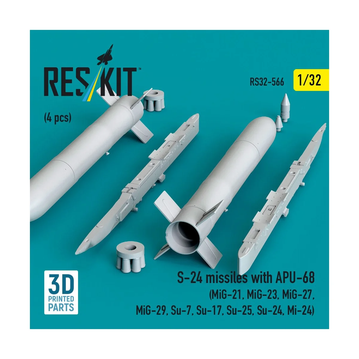 S-24 missiles with APU-68 (4 pcs) (MiG-21, MiG-23, MiG-27, MiG-29, ...