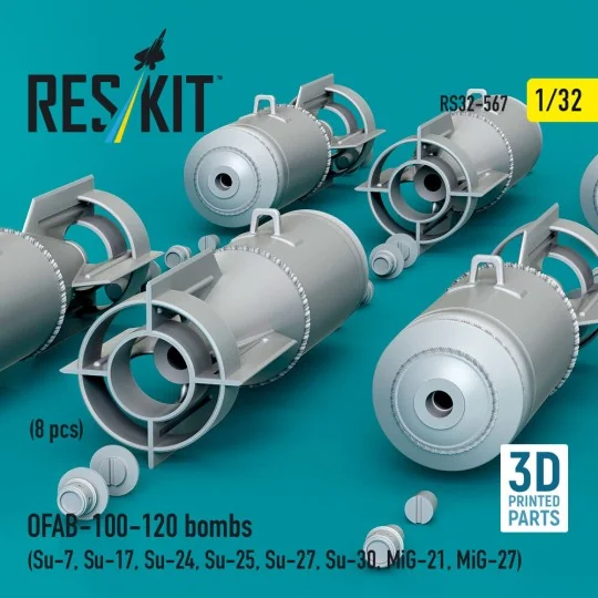 OFAB-100-120 bombs (8 pcs) (Su-7, Su-17, Su-24, Su-25, Su-27, Su-30...