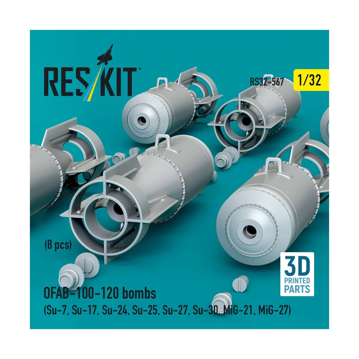 OFAB-100-120 bombs (8 pcs) (Su-7, Su-17, Su-24, Su-25, Su-27, Su-30...