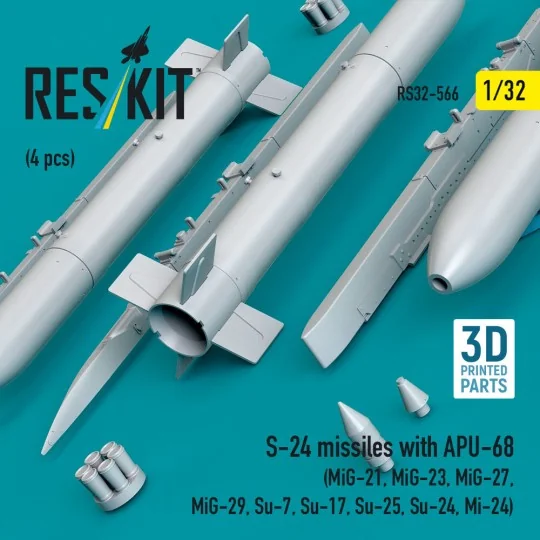 S-24 missiles with APU-68 (4 pcs) (MiG-21, MiG-23, MiG-27, MiG-29, ...