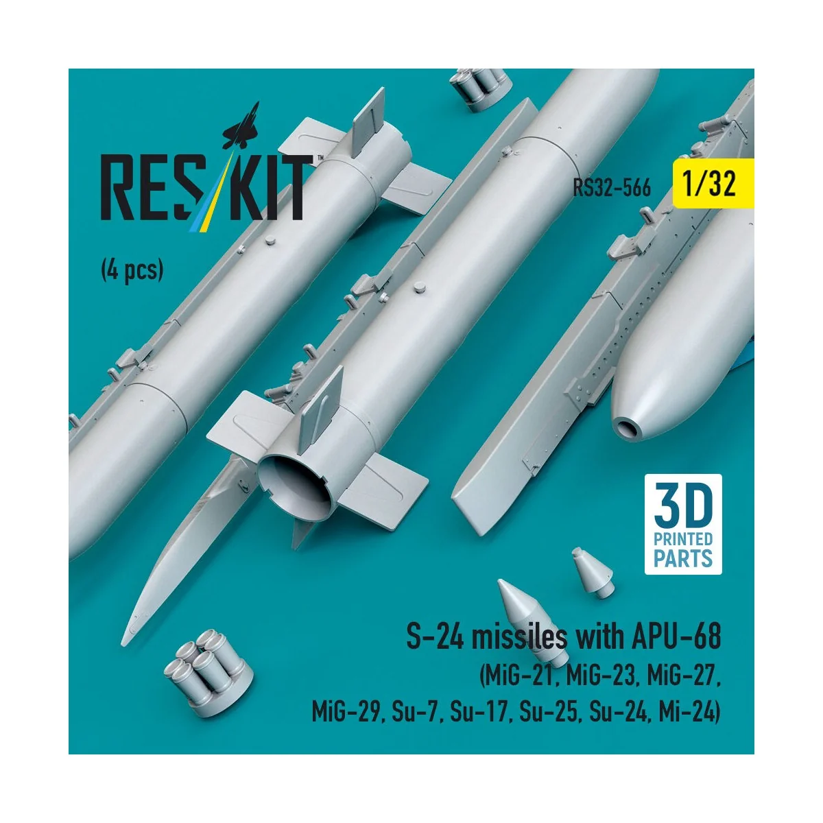 S-24 missiles with APU-68 (4 pcs) (MiG-21, MiG-23, MiG-27, MiG-29, ...