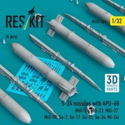 S-24 missiles with APU-68 (4 pcs) (MiG-21, MiG-23, MiG-27, MiG-29, ... 2