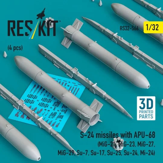S-24 missiles with APU-68 (4 pcs) (MiG-21, MiG-23, MiG-27, MiG-29, ...