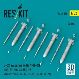 S-24 missiles with APU-68 (4 pcs) (MiG-21, MiG-23, MiG-27, MiG-29, ...