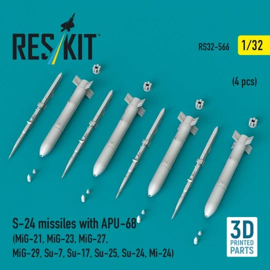 S-24 missiles with APU-68 (4 pcs) (MiG-21, MiG-23, MiG-27, MiG-29, ...