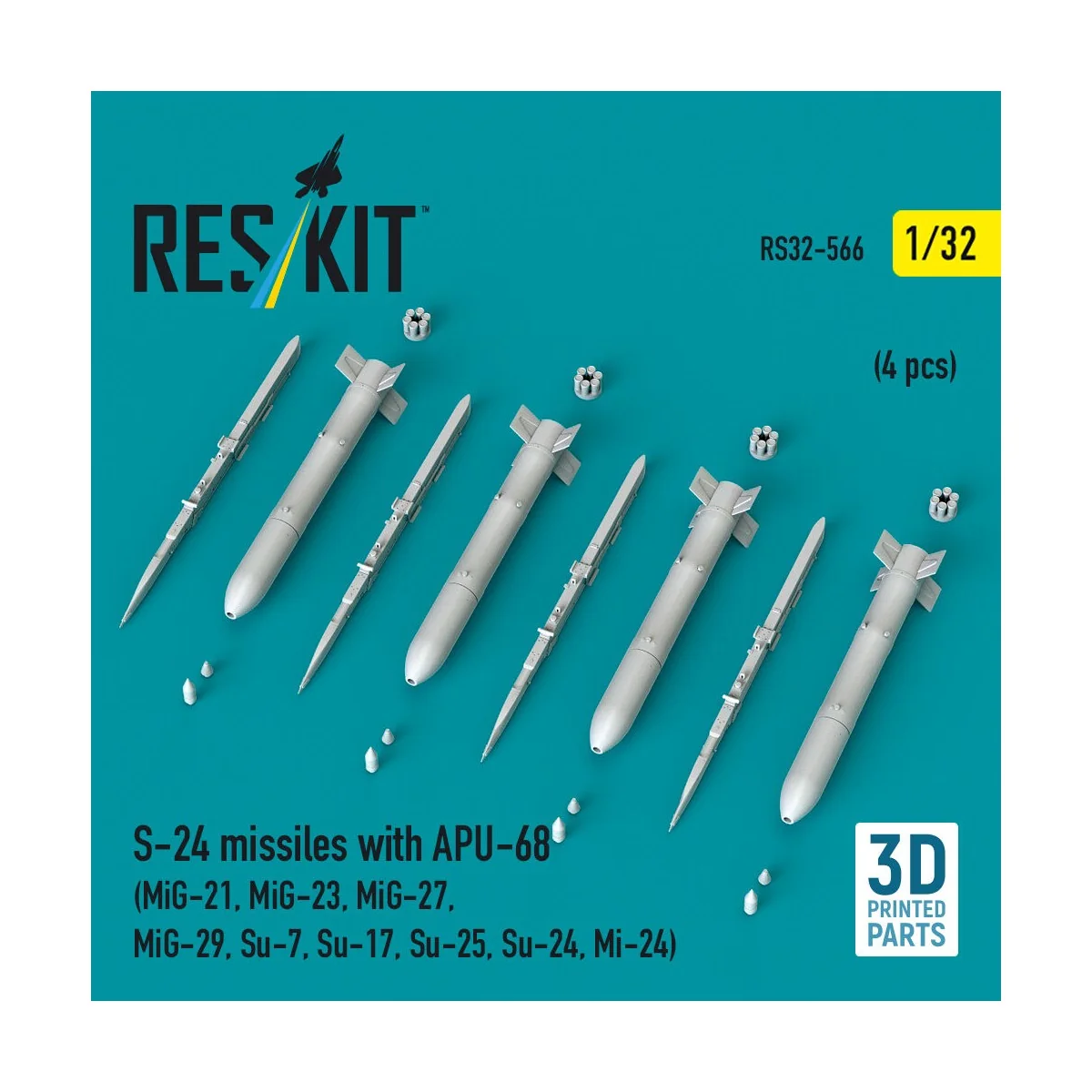 S-24 missiles with APU-68 (4 pcs) (MiG-21, MiG-23, MiG-27, MiG-29, ...