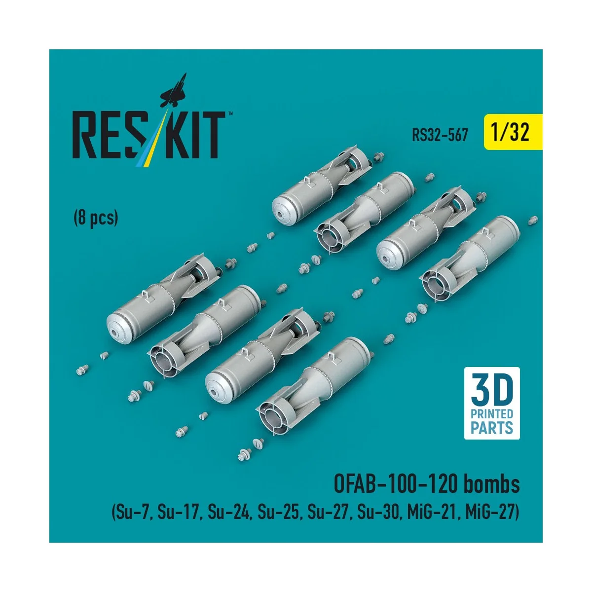 OFAB-100-120 bombs (8 pcs) (Su-7, Su-17, Su-24, Su-25, Su-27, Su-30...