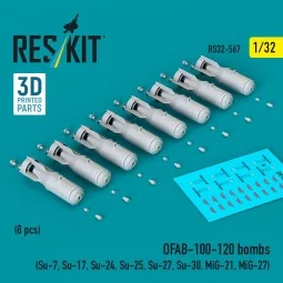 OFAB-100-120 bombs (8 pcs) (Su-7, Su-17, Su-24, Su-25, Su-27, Su-30...