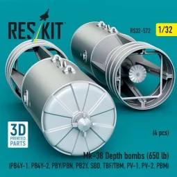 Mk-38 Depth bombs (650 lb) (4 pcs) (PB4Y-1, PB4Y-2, PBY/PBN, PB2Y, ...