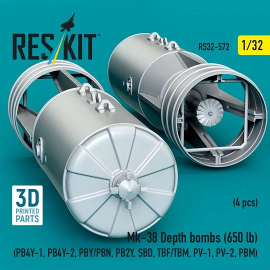 Mk-38 Depth bombs (650 lb) (4 pcs) (PB4Y-1, PB4Y-2, PBY/PBN, PB2Y, ...