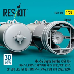 Mk-54 Depth bombs (350 lb) (4 pcs) (PB4Y-1, PB4Y-2, PBY/PBN, PB2Y, ...