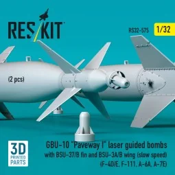 GBU-10 Paveway I laser guided bombs with BSU-37/B fin and BSU-3A/B ...