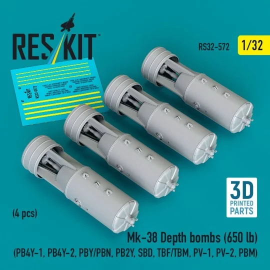 Mk-38 Depth bombs (650 lb) (4 pcs) (PB4Y-1, PB4Y-2, PBY/PBN, PB2Y, ...