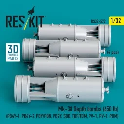 Mk-38 Depth bombs (650 lb) (4 pcs) (PB4Y-1, PB4Y-2, PBY/PBN, PB2Y, ... 2