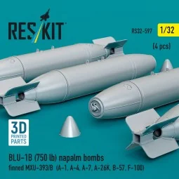 BLU-1B (750 lb) napalm bombs finned MXU-393/B (4 pcs) (A-1, A-4, A-...