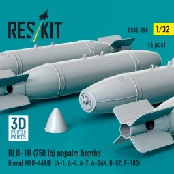 BLU-1B (750 lb) napalm bombs finned MXU-469/B (4 pcs) (A-1, A-4, A-...