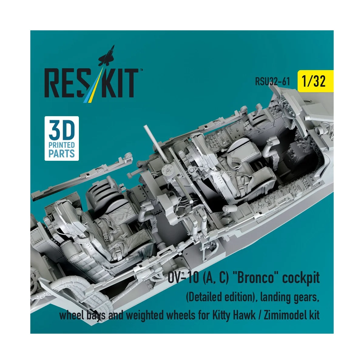OV-10 (A, C) Bronco cockpit (Detailed edition), landing gears, whee...