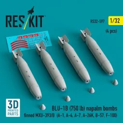 BLU-1B (750 lb) napalm bombs finned MXU-393/B (4 pcs) (A-1, A-4, A-...