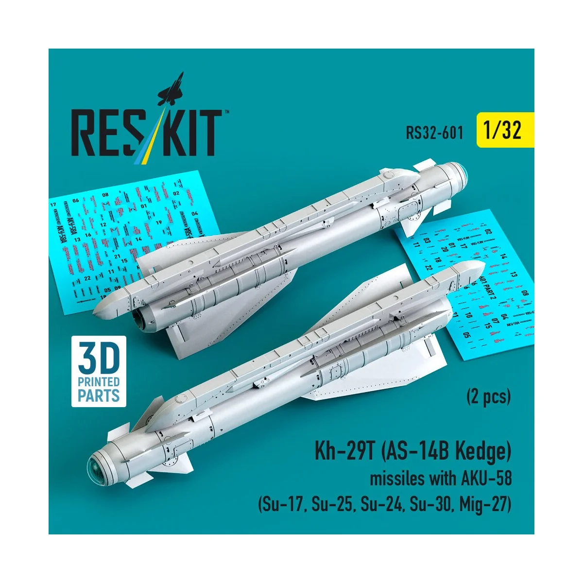 Kh-29T (AS-14B Kedge) missiles with AKU-58 (2 pcs) (Su-17, Su-25, S...
