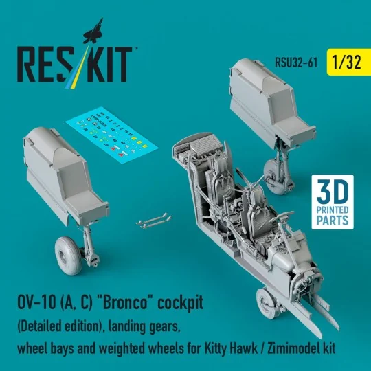 OV-10 (A, C) Bronco cockpit (Detailed edition), landing gears, whee...