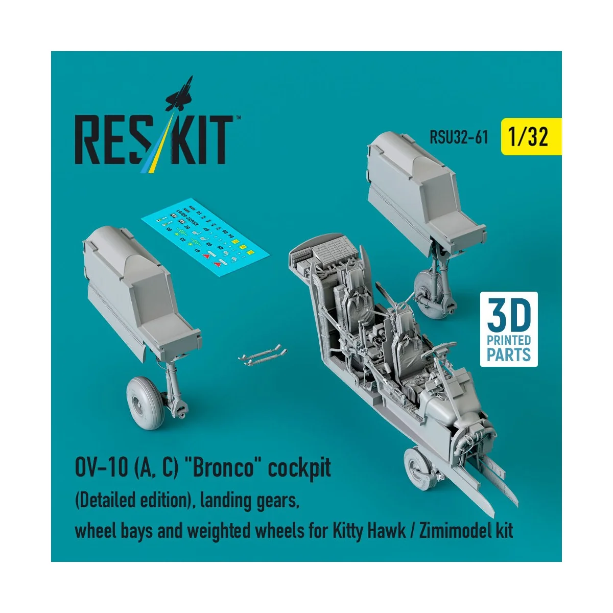 OV-10 (A, C) Bronco cockpit (Detailed edition), landing gears, whee...