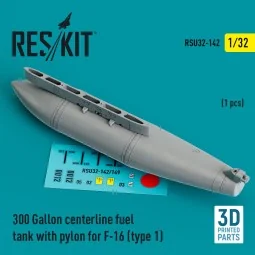 300 Gallon centerline fuel tank with pylon for F-16 (A/B/C/D/E/F/I)...